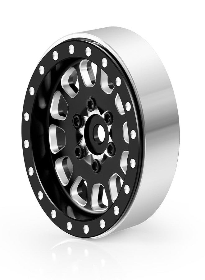 عجلات MORLORDY 1.3 Beadlock، 4 قطع من جنوط Beadlock المصنوعة من الألومنيوم CNC لسيارات SCX24 TRX4M 1/24 1/18 RC Crawler، قطع غيار للترقية (أسود) - Image 2
